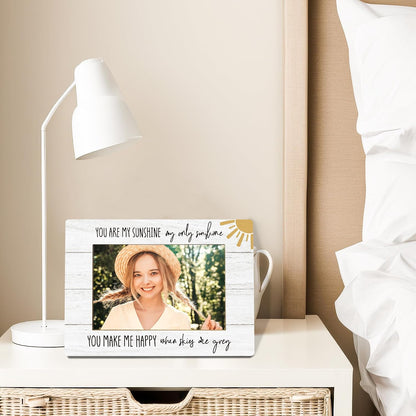 You Are My Sunshine Picture Frame, You Are My Sunshine Gifts, Motivational Gifts for Kids Women Men Photo Frame 4x6, Family Baby Girl Boy Wooden Photo Picture Frames for Desk Tabletop Decor