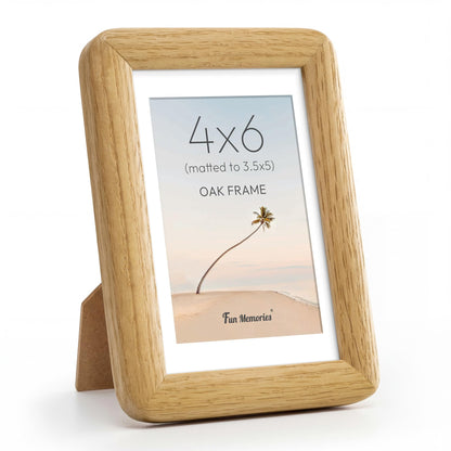 6x6 Picture Frame, USA-Sourced Walnut Wood Photo Frame with Tempered Glass, Handcrafted Rustic Farmhouse Frame for Wall & Tabletop Display, Matted to 4x4