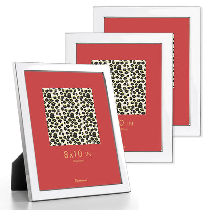 Fun Memories 4x6 Enamel Picture Frame with HD-Tempered Glass, Gold Metal Edge with Easel, Vertical & Horizontal Display, Wall and Tabletop Display Family Photo Gallery (White Enamel,1P)