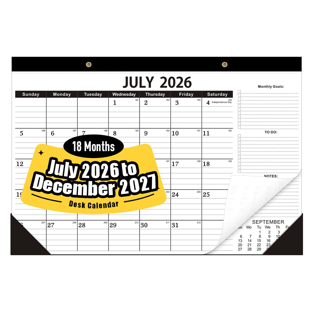 Desk Calendar 2026-2027 -18 Months-JULY 2026 to December 2027,Desk calendar 2026-2027,12x17 in,Calendar 2026-2027,Office Desk Calendar 2027