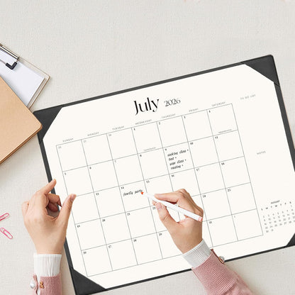 Desk Calendar 2026-2027 with Desk Mat – 22" x 17" Large Desk Pad Calendar Runs from July 2026 to December 2027, Office Supplies Desktop Monthly Calendar for Home & Office