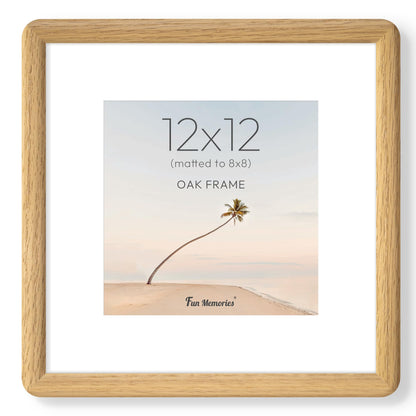 6x6 Picture Frame, USA-Sourced Walnut Wood Photo Frame with Tempered Glass, Handcrafted Rustic Farmhouse Frame for Wall & Tabletop Display, Matted to 4x4
