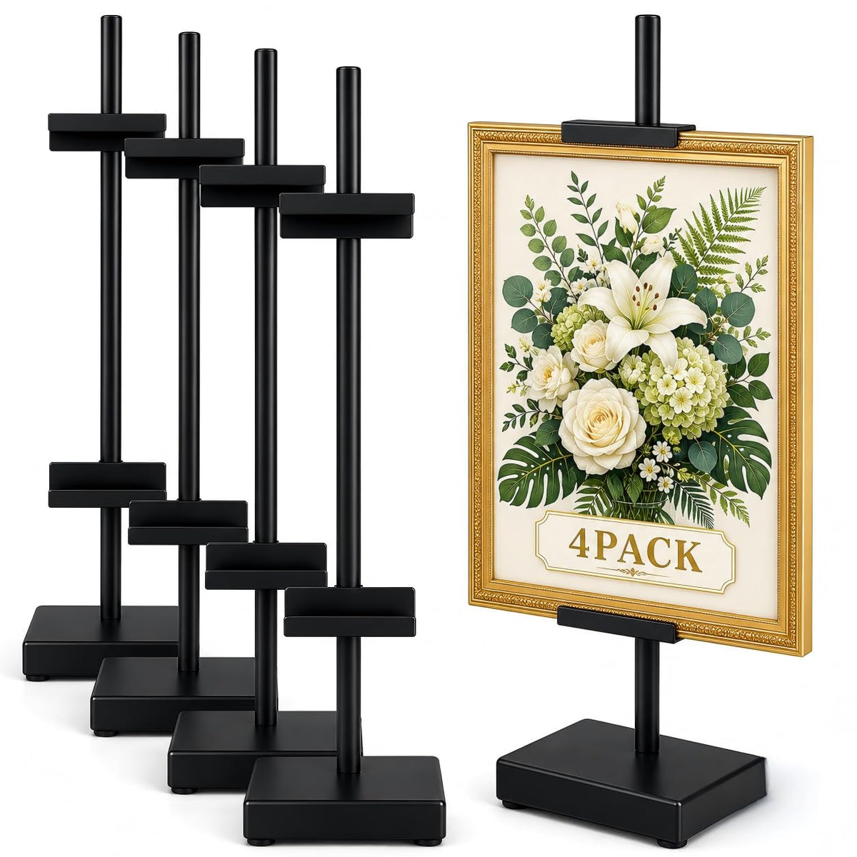 Adjustable Tabletop Easel Stand, Black 17" H Easels for Display