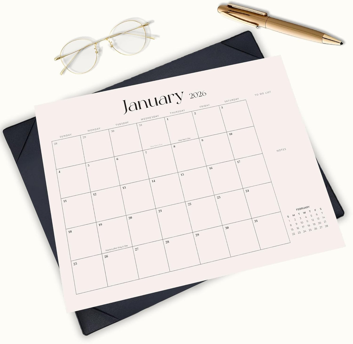 Large Desk Calendar 2026-2027 with Desk Mat, Desktop Calendar 18 Monthly Runs from January 2026 to June 2027, Desk Pad Calendar 22 x 17 Inch Perfect for Planning, Organizing, and Scheduling Your Life (Black)