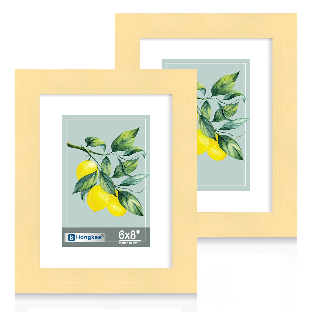 Hongkee 8x11 Picture Frame Set of 2, Real Glass, Rustic Brown Wood Frame