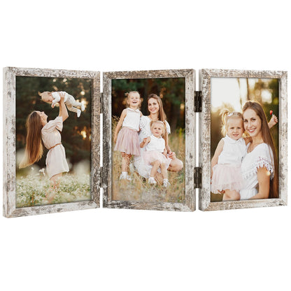 4x6 Triple Picture Frame Tabletop Display for Photos Pink