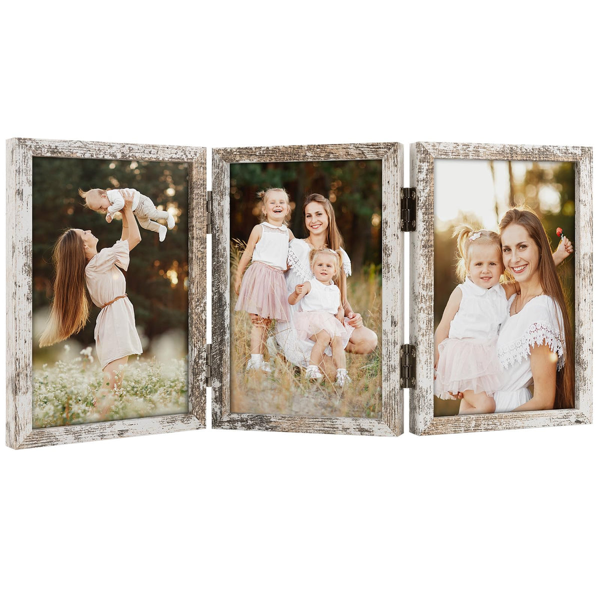5x7 Triple Picture Frame Tabletop Display for Photos Pink