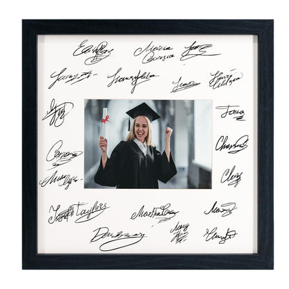 GarduationMall 11x14 Signature Picture Frame Holds 5x7 Photo with White Mat for Wedding Graduation | Wall or Tabletop Display