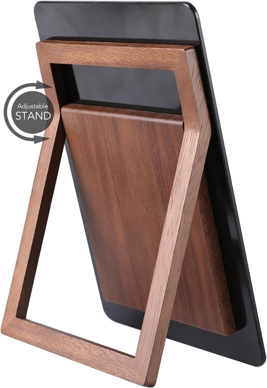 Desktop Black Glass Dry Erase Whiteboard with Reversible Wood Stand, Small Portable White Board Easel for Desk, Reusable Desk Notepad 9.5"x6.7" for Office, Home, School, Marker&Eraser Included, Yeoux
