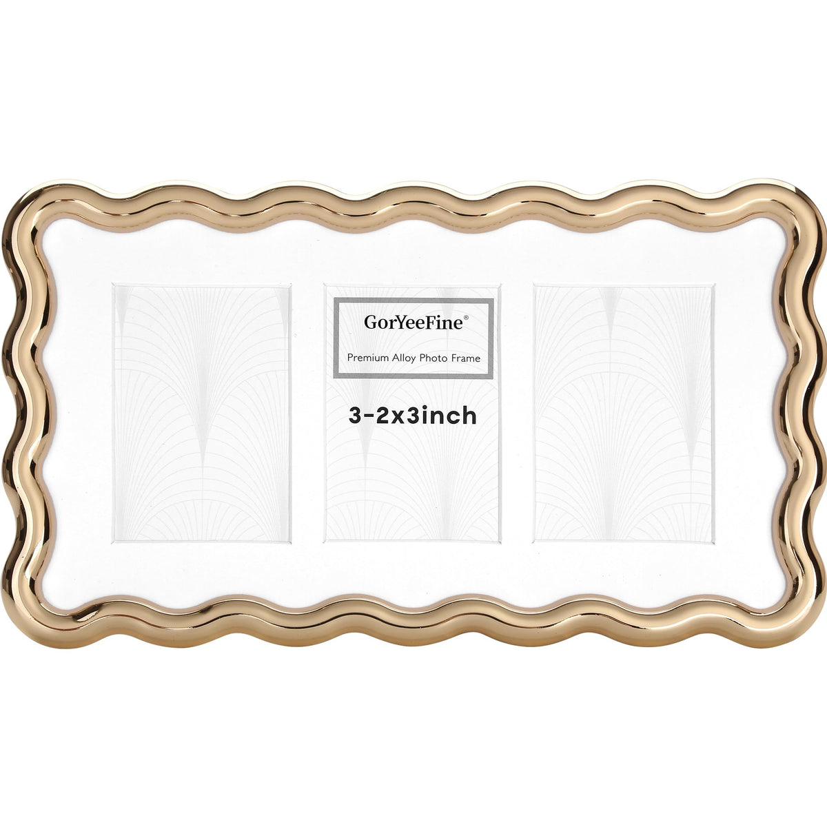 3-2x3'' Silver Heavy-Duty Zinc Alloy Picture Frames,Wave Design Silver Picture Frame Multi 3x2'' Photo Frame,with Black Premium Velvet Backing,for Desktop and Wall Hanging.