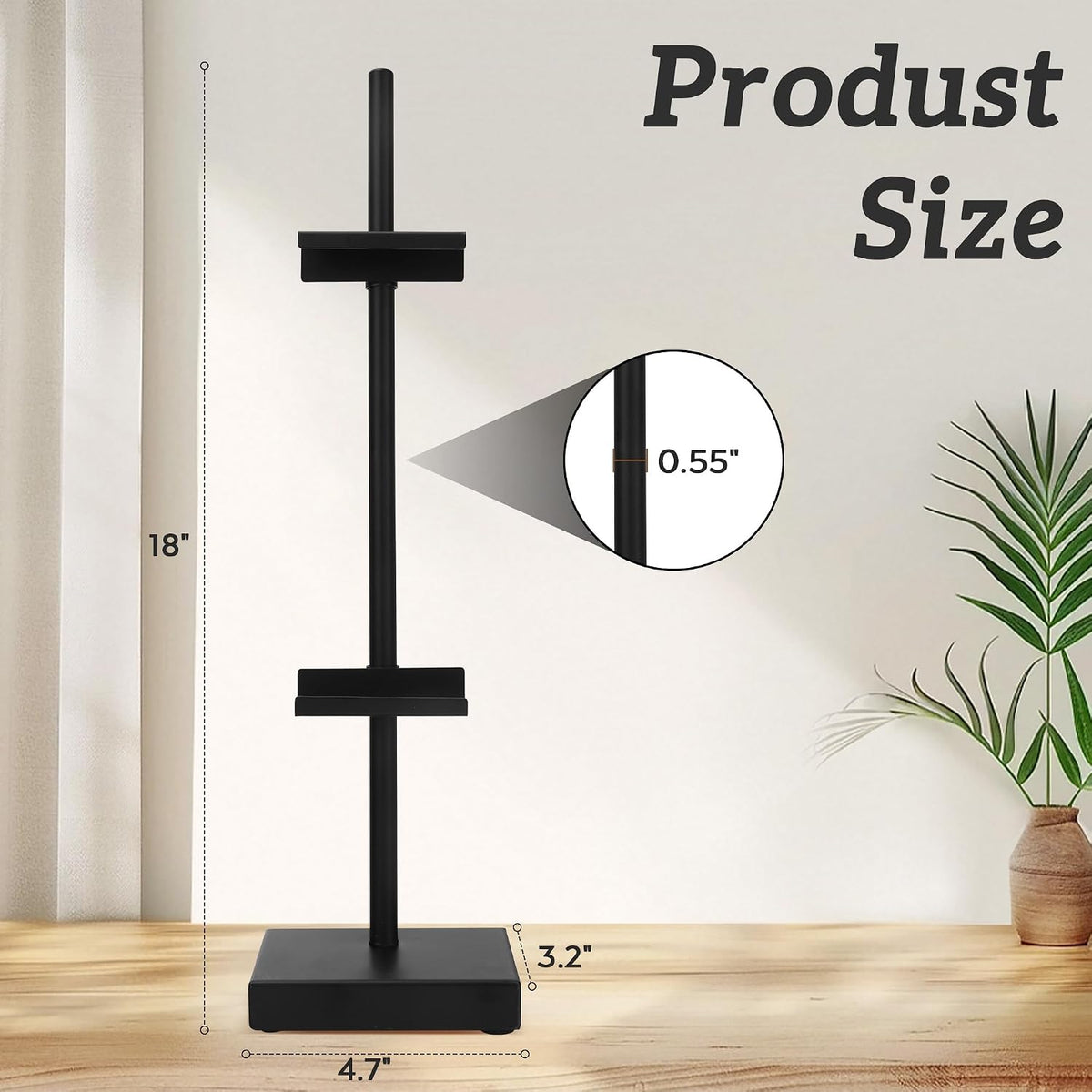 18” Black Steel Adjustable Tabletop Easel Stand,Picture Frame Holder Stand for Display,Art Easel Photo Stands for Sign,Plates,Painting,Artwork,Poster,Books