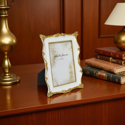 Ferrisland 4x6 desktop and wall resin photo frame(White)