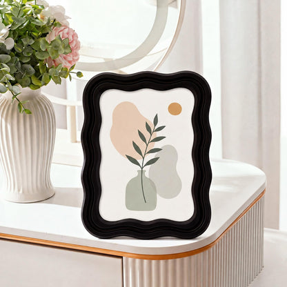 3 Pack 4 x 6 Inch Scalloped Picture Frame with Real Glass, Retro Colors