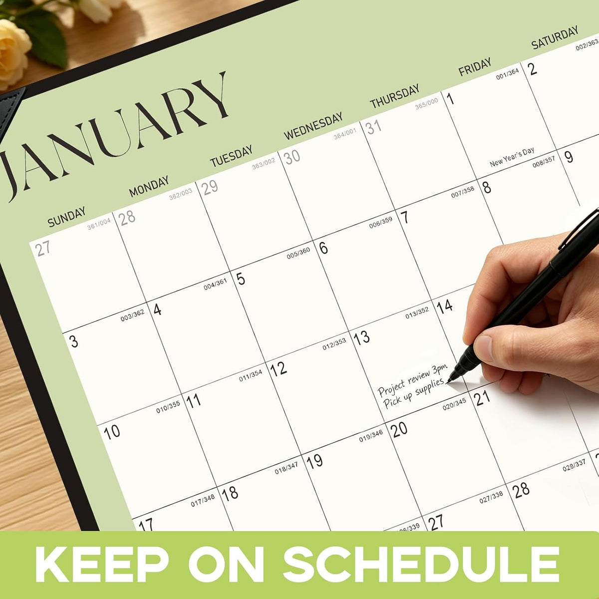 Desk Calendar 2026-2027 with Desk Mat, 18-Month Large 22" x 17" Desk Pad Calendar from Jul 2026 to Dec 2027, Seasonal Theme Desktop Monthly Calendar for Home Office School