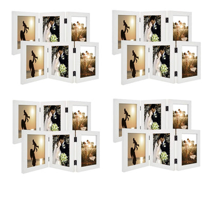 Golden State Art, 5x7 Triple Picture Frame Black- Real Glass, 1 Pack