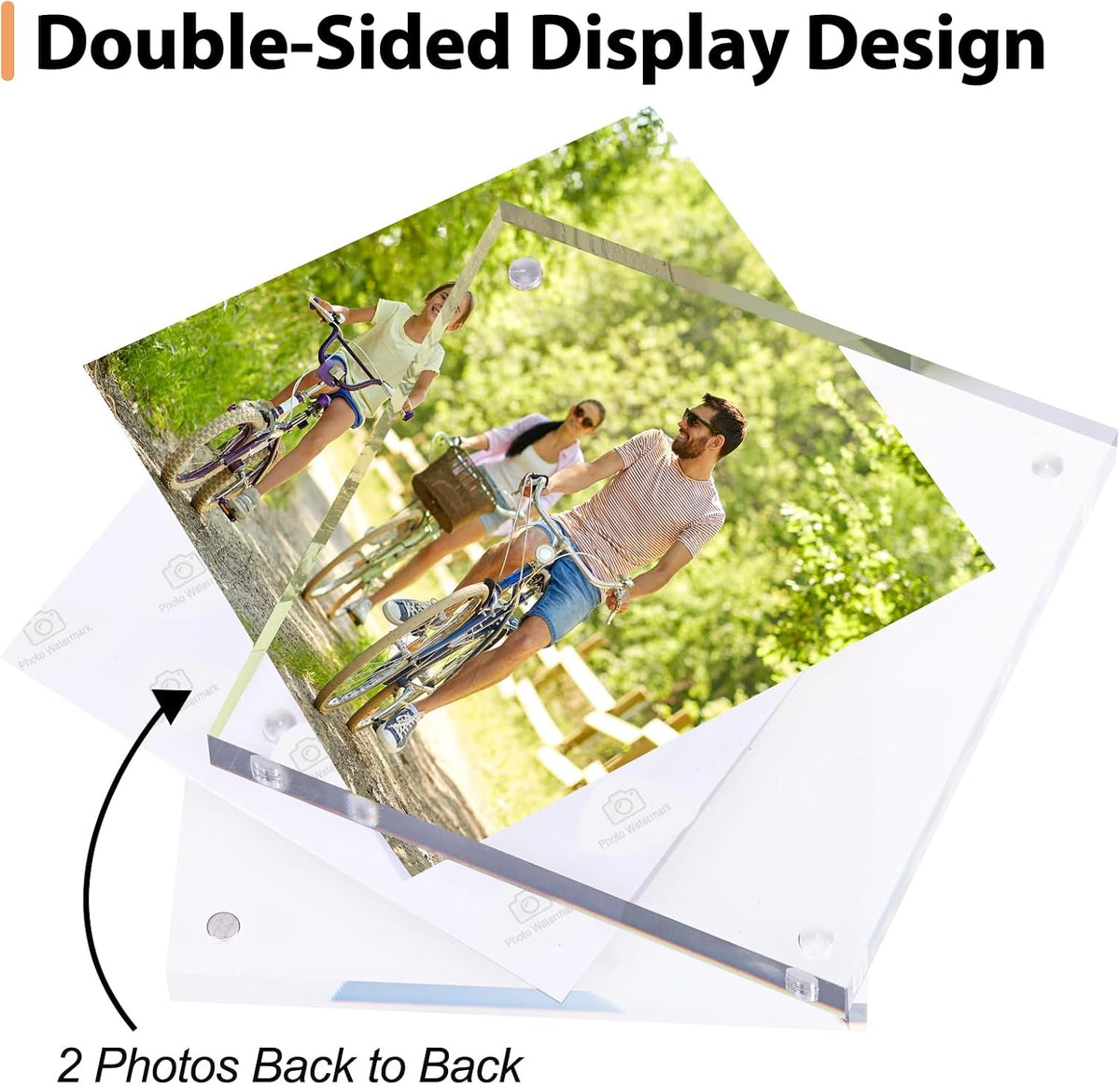 Fixwal 4x4 Acrylic Picture Frame, with Magnetic Desktop, 3 Pack