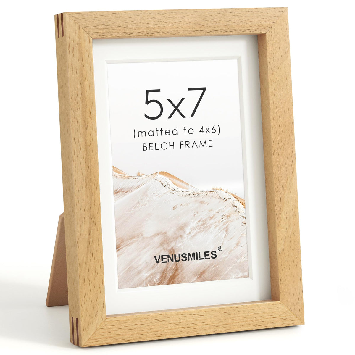 4x6 Picture Frame, USA-Sourced Natural Maple Wood Photo Collage Frame with HD Tempered Glass, Modern Simple 4 x 6 Wooden Frame Matted to 3.5x5, Gallery Wall Frames for Art, Wall or Tabletop Display