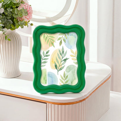 3 Pack 4 x 6 Inch Scalloped Picture Frame with Real Glass, Retro Colors