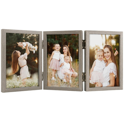 5x7 Triple Picture Frame Tabletop Display for Photos Pink