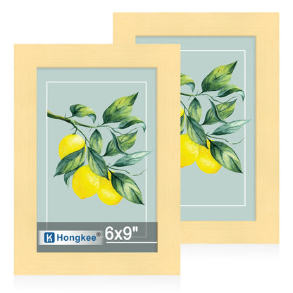 Hongkee 8x11 Picture Frame Set of 2, Real Glass, Rustic Brown Wood Frame