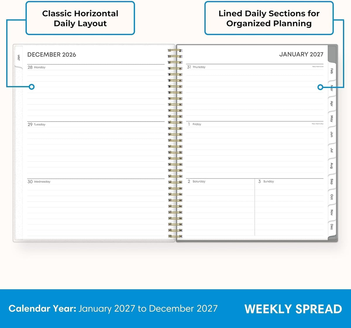 Blue Sky 2027 Weekly & Monthly Planner Calendar, 8.5"x11", Sophie