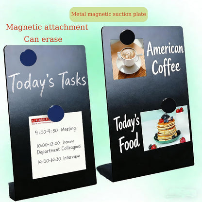2‑Pack Magnetic Bulletin Board, Metal Stand for Photos Memos Home Office