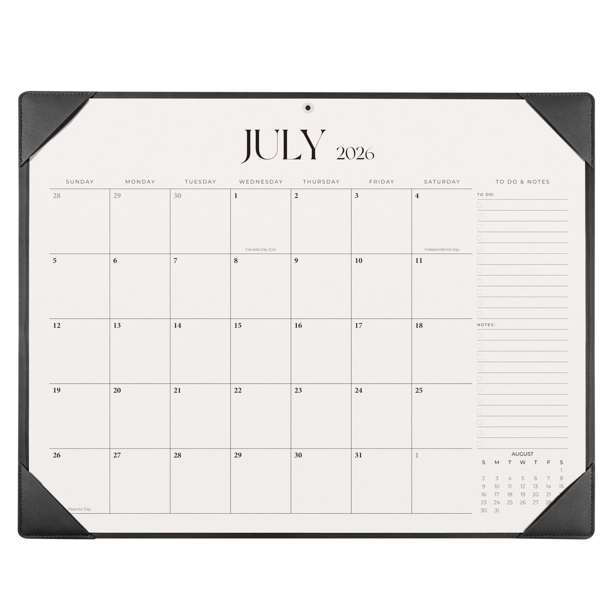 Simplified Desk Calendar 2026-2027 with Desktop Mat, Desk Pad Calendar from July 2026 to December 2027, 14 x 11 Inch, Desk Blotter Calendar for Home Office and School, Easy Planning, Black