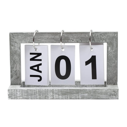 Desk Flip Calendar, Perpetual Desktop Calendar, Cute Small Flip Calendar with Memorial Day Recorder, Carbonized Black