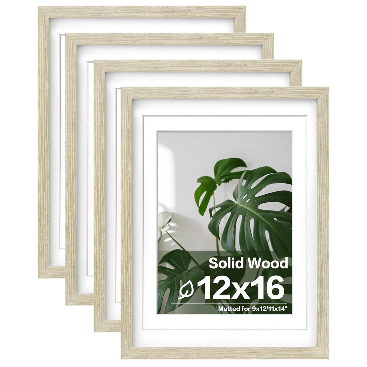Egofine 8x10 Picture Frames Set of 4, Made of Solid Wood Covered by Plexiglass 4x6 and 5x7 with Mat or 8x10 without Mat, for Table Top Display and Wall Mounting Photo Frame Black