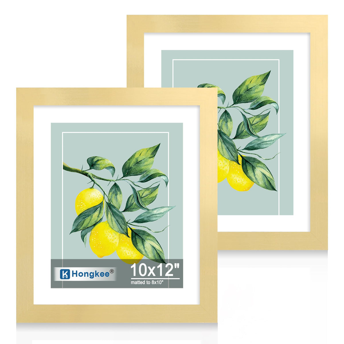 Hongkee 8x11 Picture Frame Set of 2, Real Glass, Rustic Brown Wood Frame