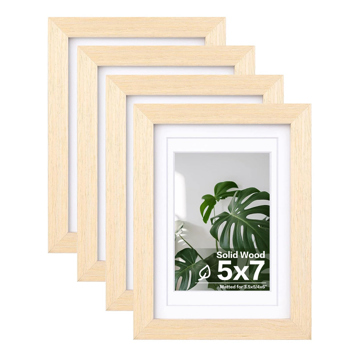 Egofine 8x10 Picture Frames Set of 4, Made of Solid Wood Covered by Plexiglass 4x6 and 5x7 with Mat or 8x10 without Mat, for Table Top Display and Wall Mounting Photo Frame Black