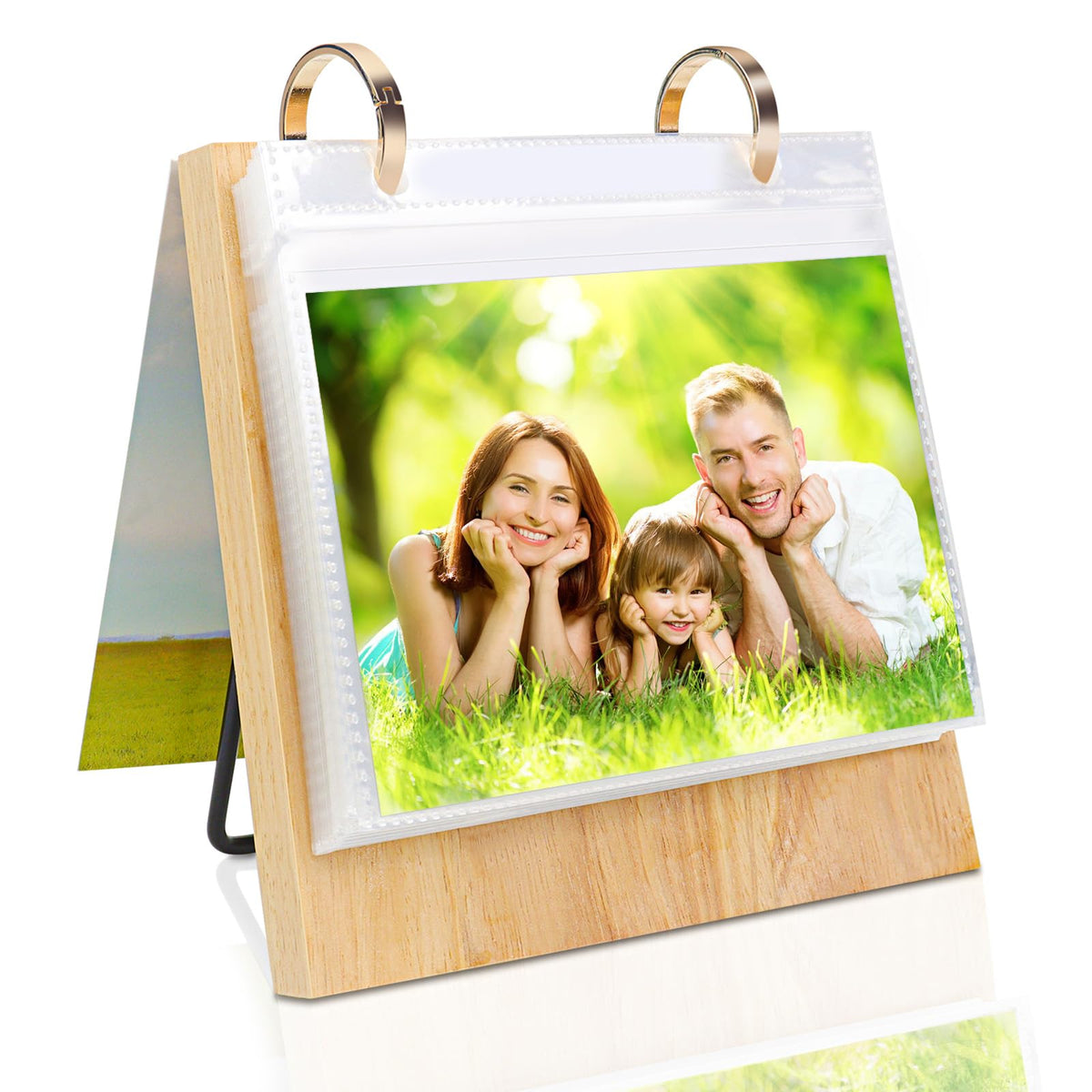 ZEEYUAN 60 Pockets of 4x6 Photo Frame Flip Photo Album on Stand 4x6 Picture Frames Collection for Desktop
