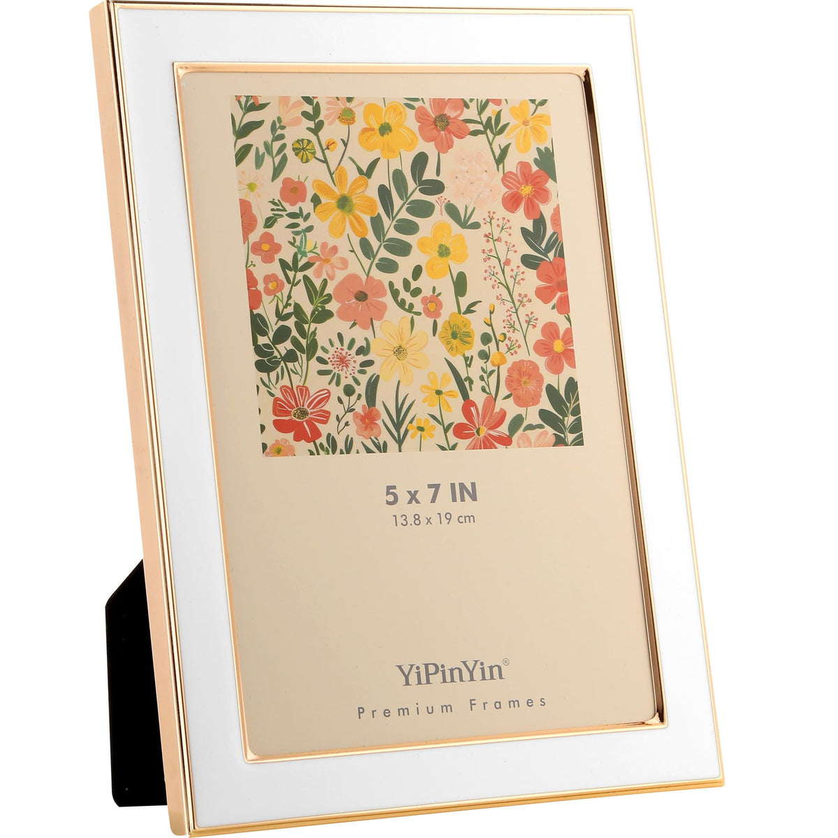 YiPinYin 5x7''Jasper Green Enamel Picture Frames with Gold-Plated Metal Frame Design,HD-Real Glass & Velvet Back,for Countertop,Tabletop Display,Bookshelf,Wall Décor