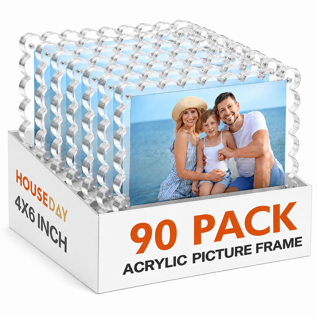 HOUSE DAY 3Pack Acrylic Picture Frame 5x7,Double Sided for Tabletop Display