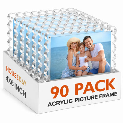 HOUSE DAY 3Pack Acrylic Picture Frame 5x7,Double Sided for Tabletop Display