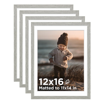 KINLINK 5x7 Picture Frames, Mix Color Photo Frames with Plexiglass for Picture 4x6 with Mat or 5x7 without Mat, Composite Wood Picture Frames for Table Top and Wall Mounting, Set of 4