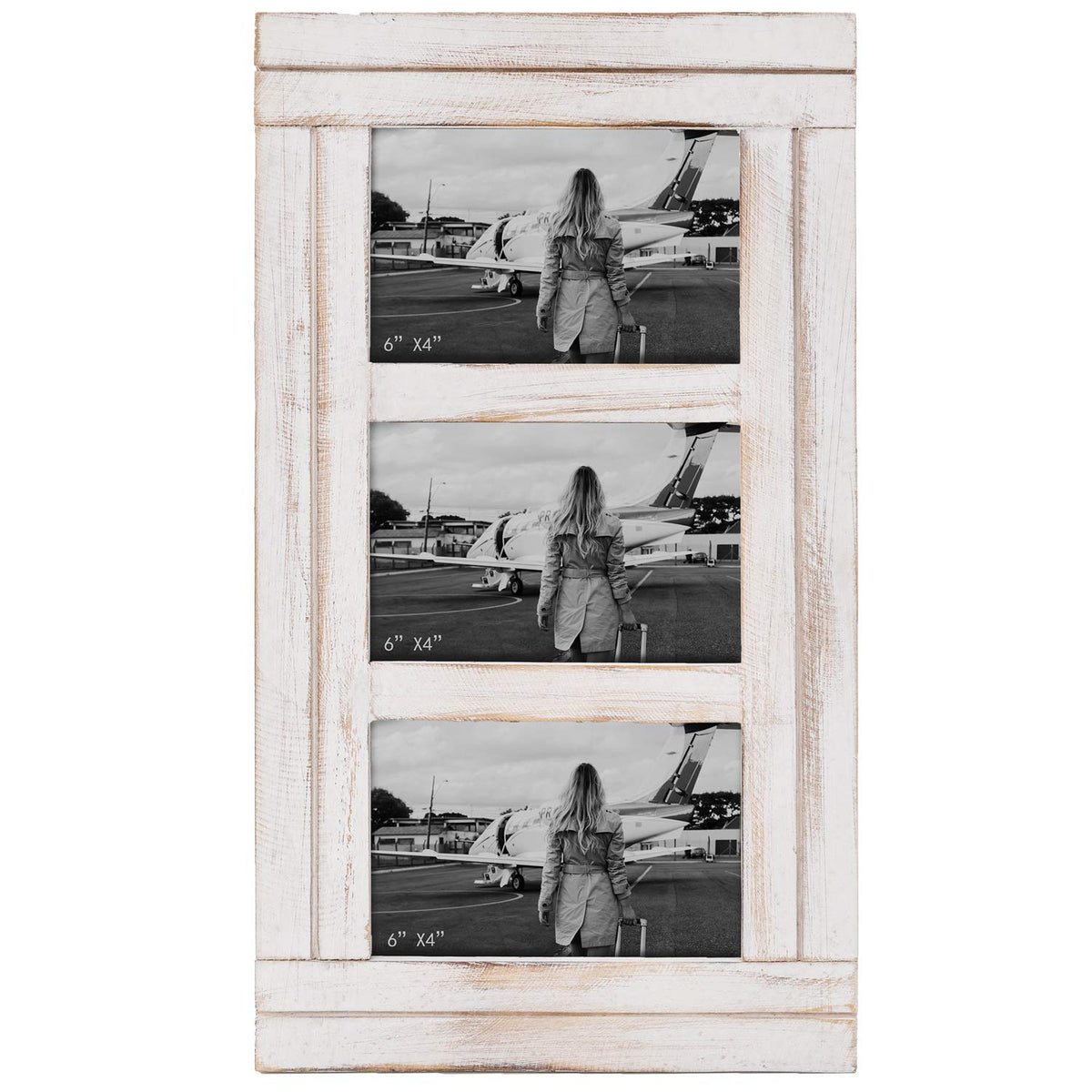RiteSune Rustic Picture Frame 3 Folding 5X7 Triple Hinged