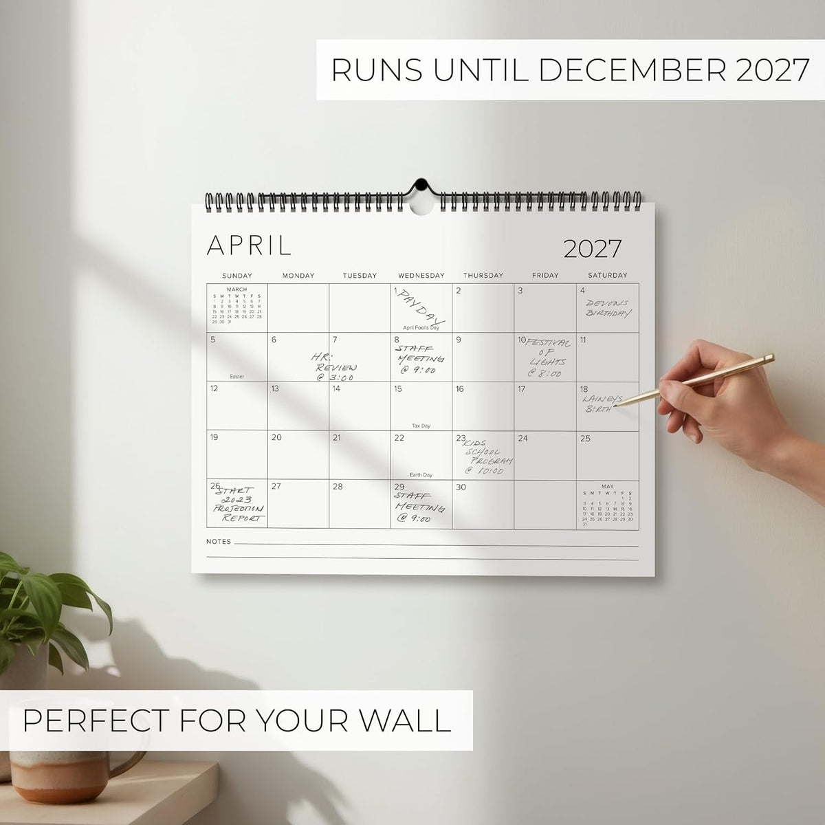 Beautiful 2026-2027 Wall Calendar - Runs from June 2026 - December 2027