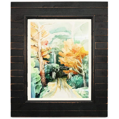Eosglac Wooden 5x7 inch Picture Frame, Wood Plank Design with Rustic Brown Finish, Wall Mounting or Tabletop Display, Handmade Photo Frame