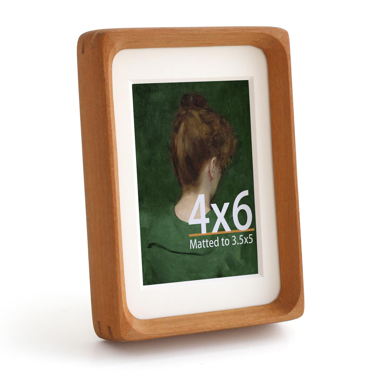Wooden Picture Frames, 2.5x3.5 Small Polaroid Picture Frame Matted to 2x3 with Plexiglass, Teak Solid Natural Wood Tiny Photo Frame, For TableTop and Wall Mounting