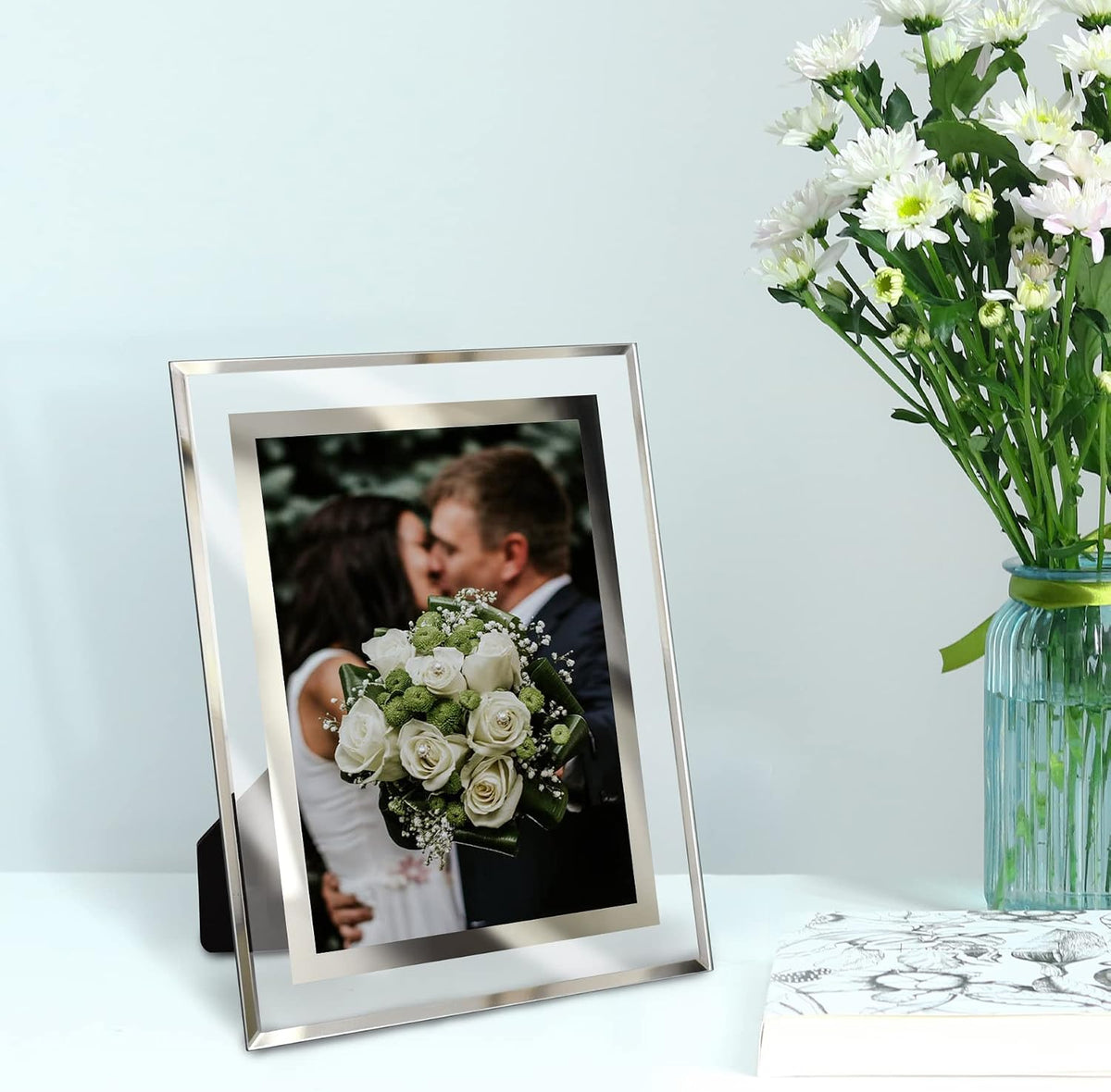 LUCKYLIFE 8x10 Picture Frame Glass for Tabletop Display Vertical or Horizontal, Photo Frames, 1 Pack