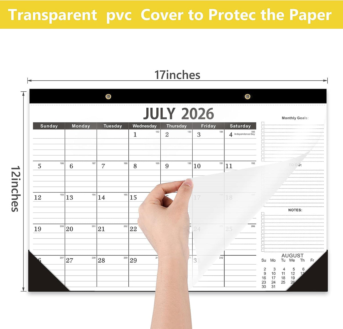 Desk Calendar 2026-2027 -18 Months-JULY 2026 to December 2027,Desk calendar 2026-2027,12x17 in,Calendar 2026-2027,Office Desk Calendar 2027