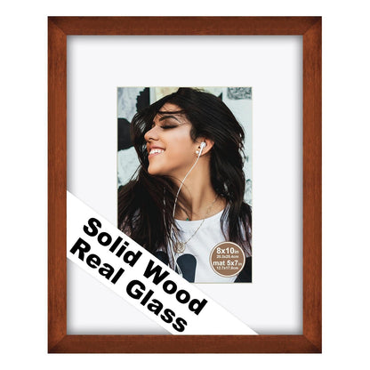 RPJC 11x14 Solid Wood Picture Frame Real Glass Cover Black