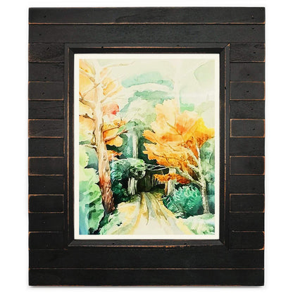 Eosglac Wooden 5x7 inch Picture Frame, Wood Plank Design with Rustic Brown Finish, Wall Mounting or Tabletop Display, Handmade Photo Frame
