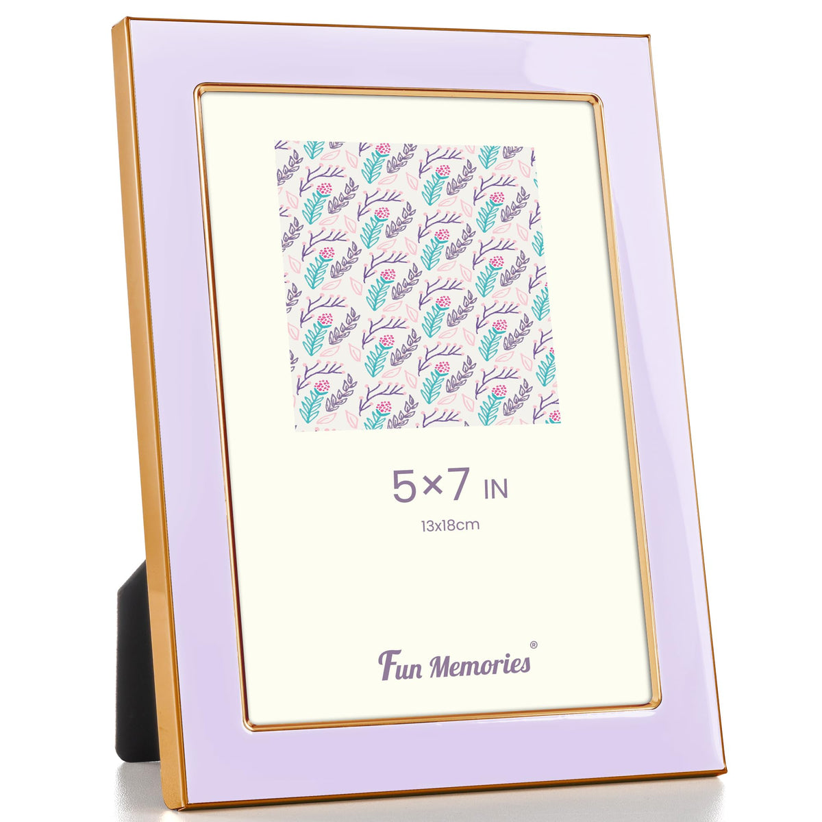 Fun Memories 4x6 Enamel Picture Frame with HD-Tempered Glass, Gold Metal Edge with Easel, Vertical & Horizontal Display, Wall and Tabletop Display Family Photo Gallery (White Enamel,1P)
