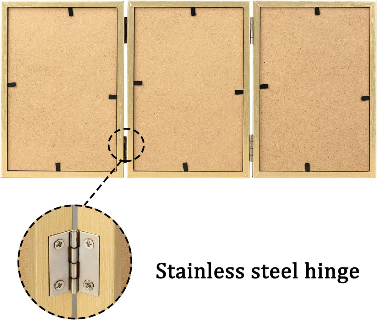 4x6 Triple Picture Frame 3 Picture Frames with Glass Gold