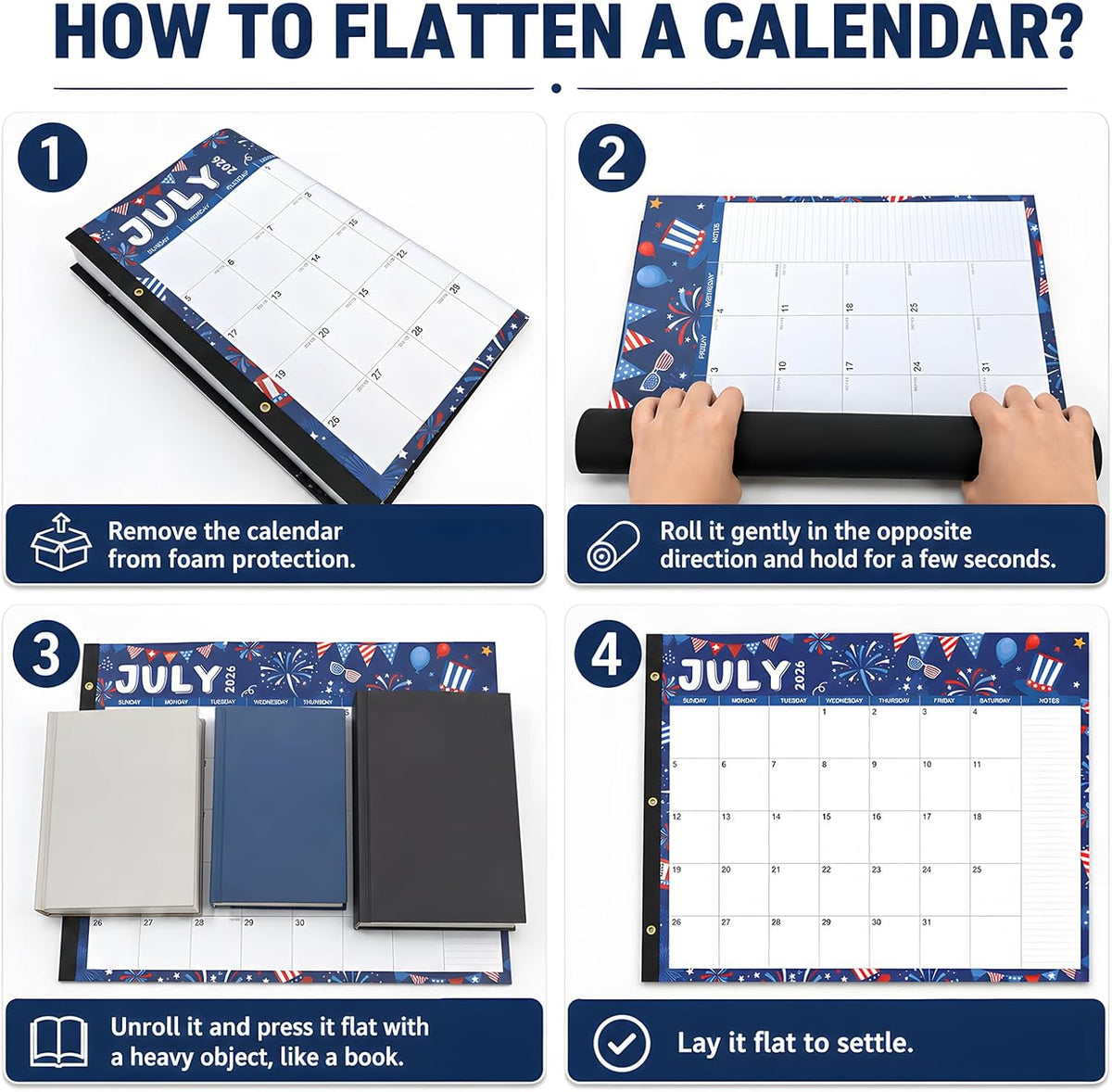 Large Desk Calendar 2026-2027 - 18-Month Jul 2026 - Dec 2027, 22x17in