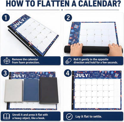 Large Desk Calendar 2026-2027 - 18-Month Jul 2026 - Dec 2027, 22x17in