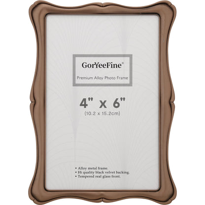 4x6'' Premium Alloy Silver Photo Frame - Luxury Display with Real Glass and Velvet Backing,Hi End Décor Metal Frames,Suitable for Desktop Display and Wall Decor