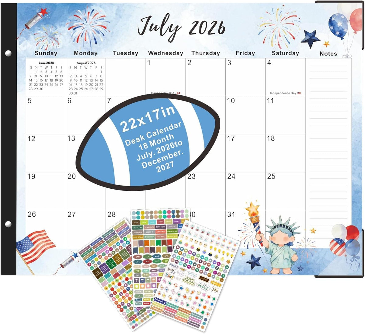 Large Desk Calendar 2026-2027 22x17 Inches,18 Month